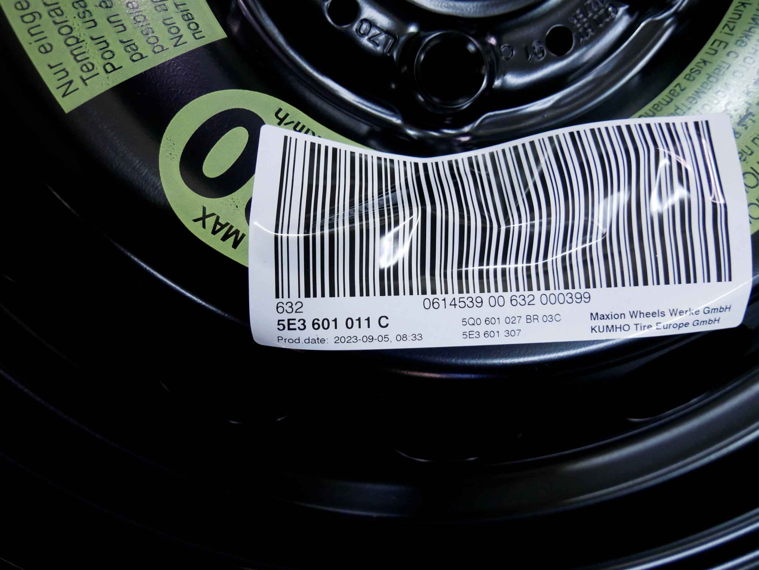 Koło zapasowe dojazdowe 205/60R16 5E3601011C SKODA OCTAVIA IV