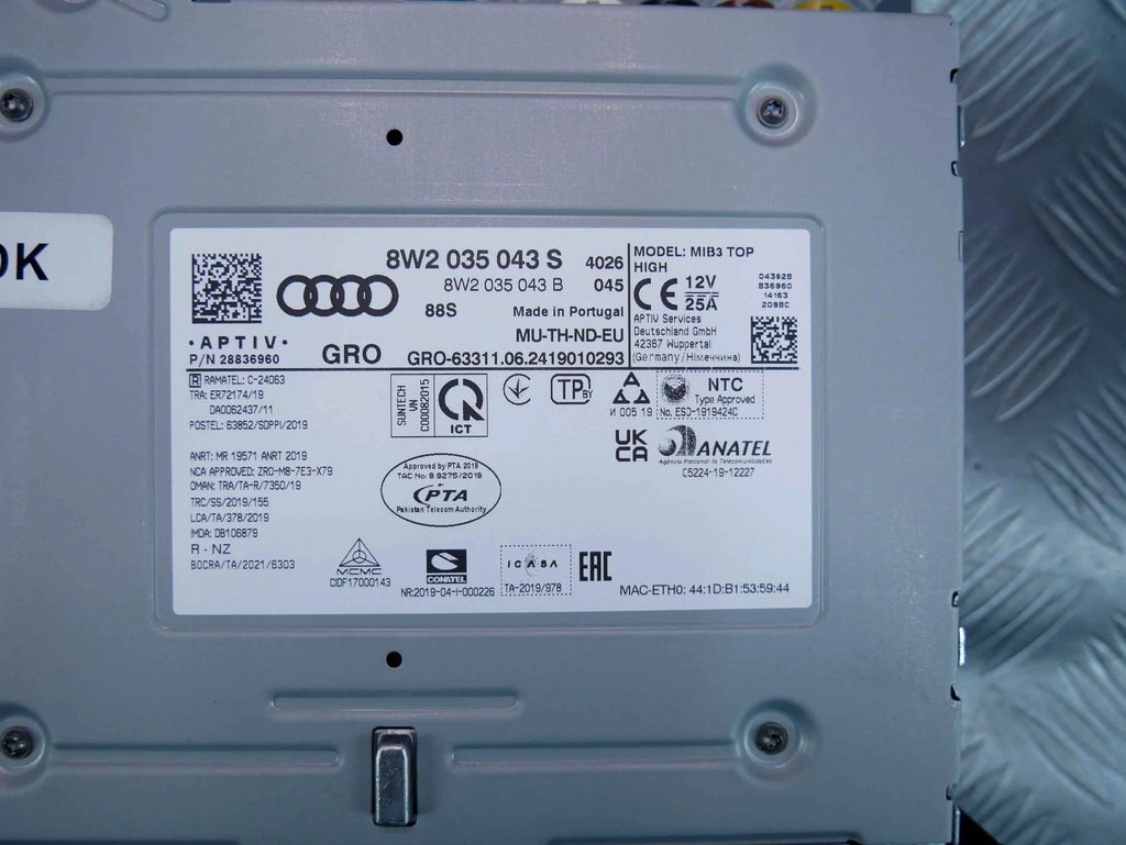 Jednostka sterownik centralny MIB3 TOP 8W2035043S AUDI A4 A5 8W