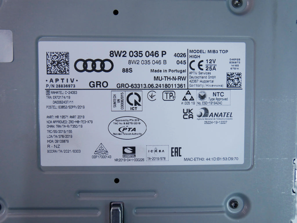 Jednostka sterownik centralny MIB3 TOP 8W2035046P AUDI A4 A5 8W