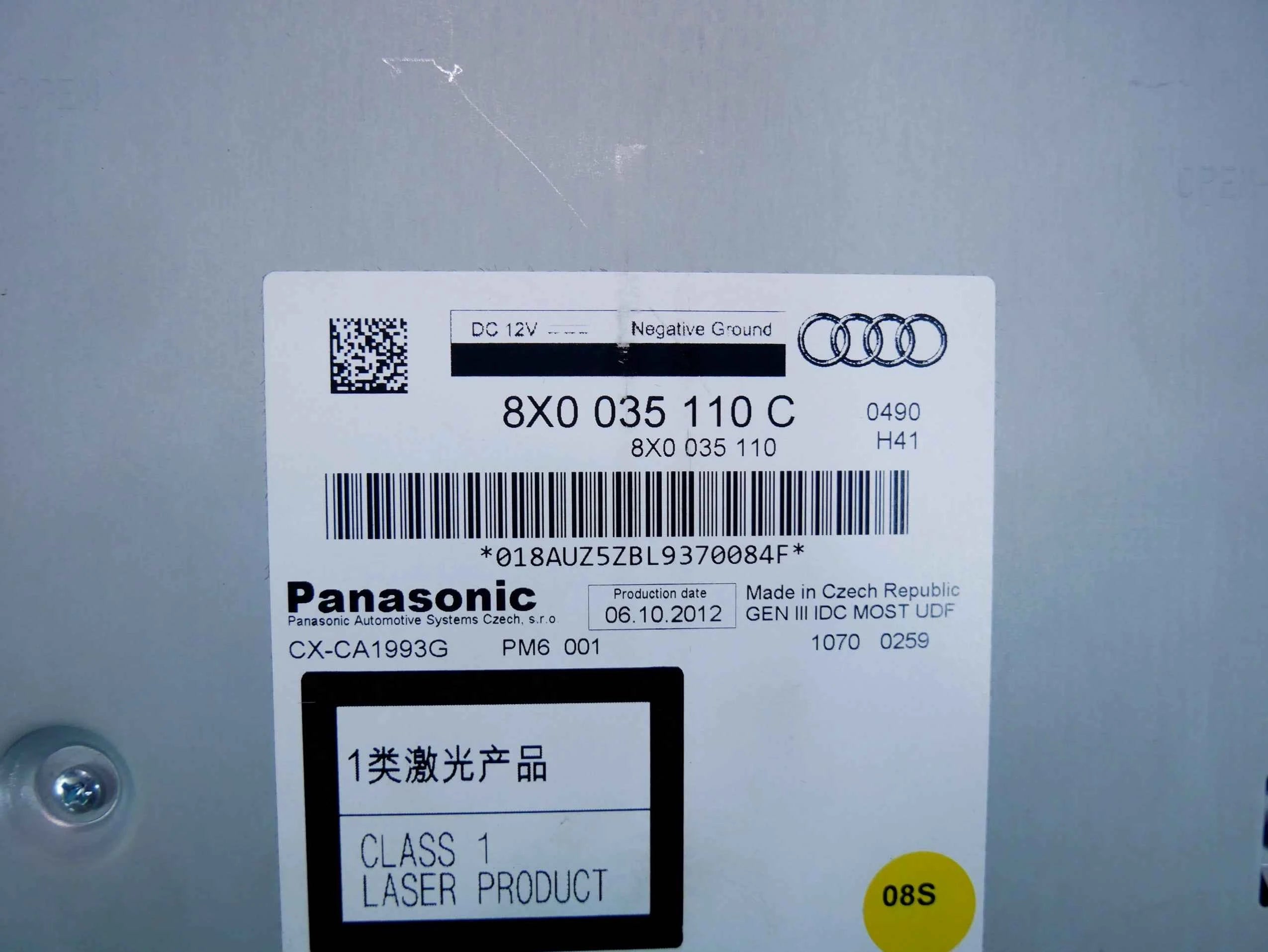 Zmieniarka płyt CD 8X0035110C AUDI A5 S5 RS5 8T0