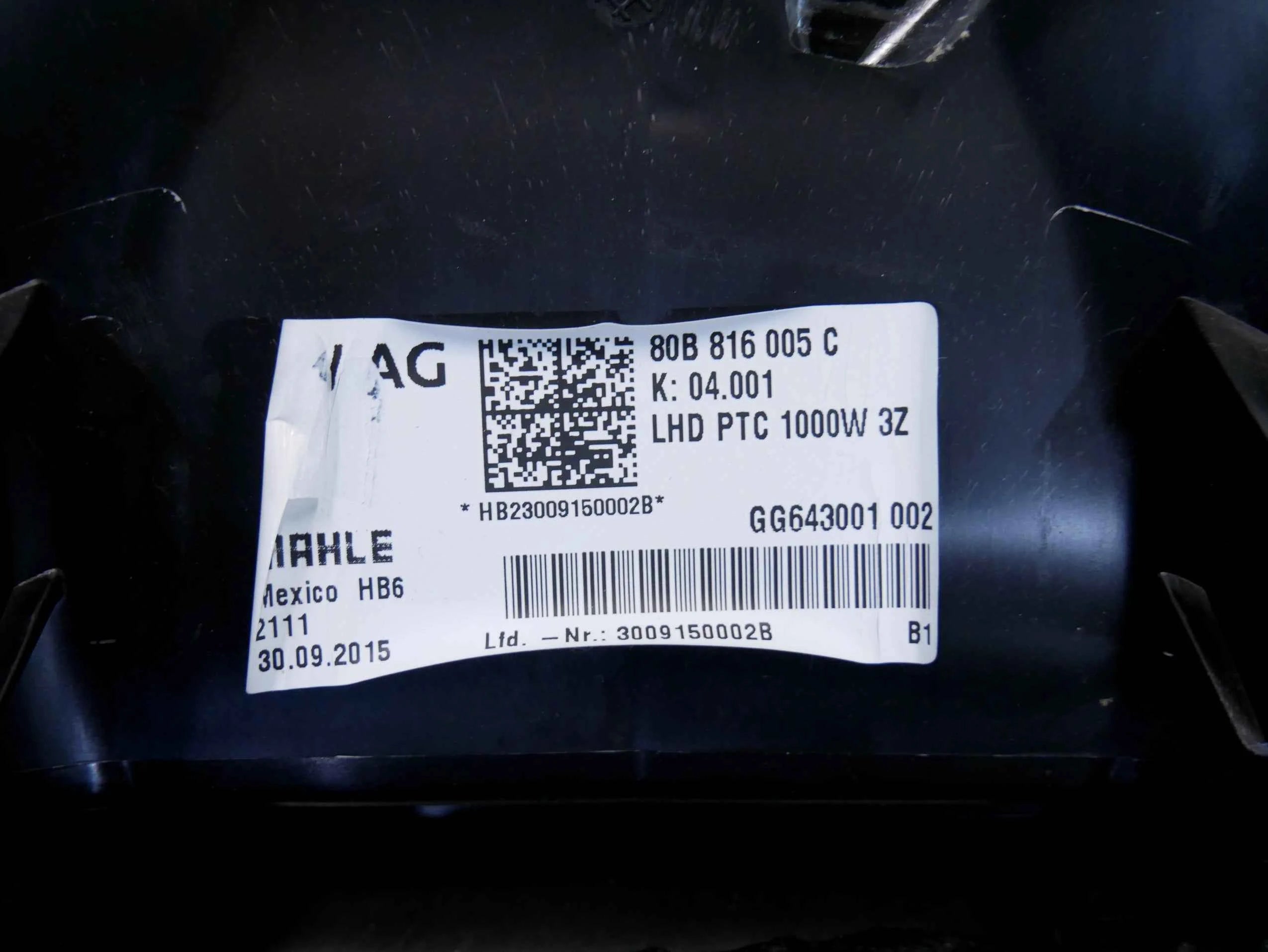 Nagrzewnica kompletna 80B816005C AUDI Q5 80A