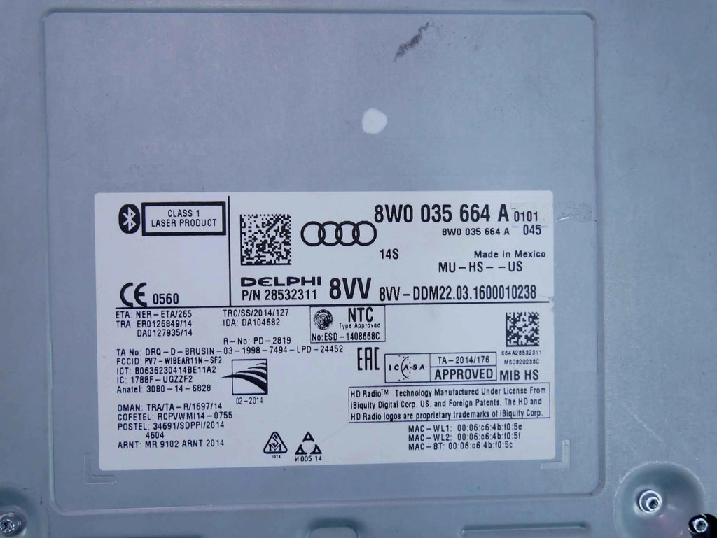 Nawigacja radio jednostka MMI 8W0035664A AUDI Q5 80A