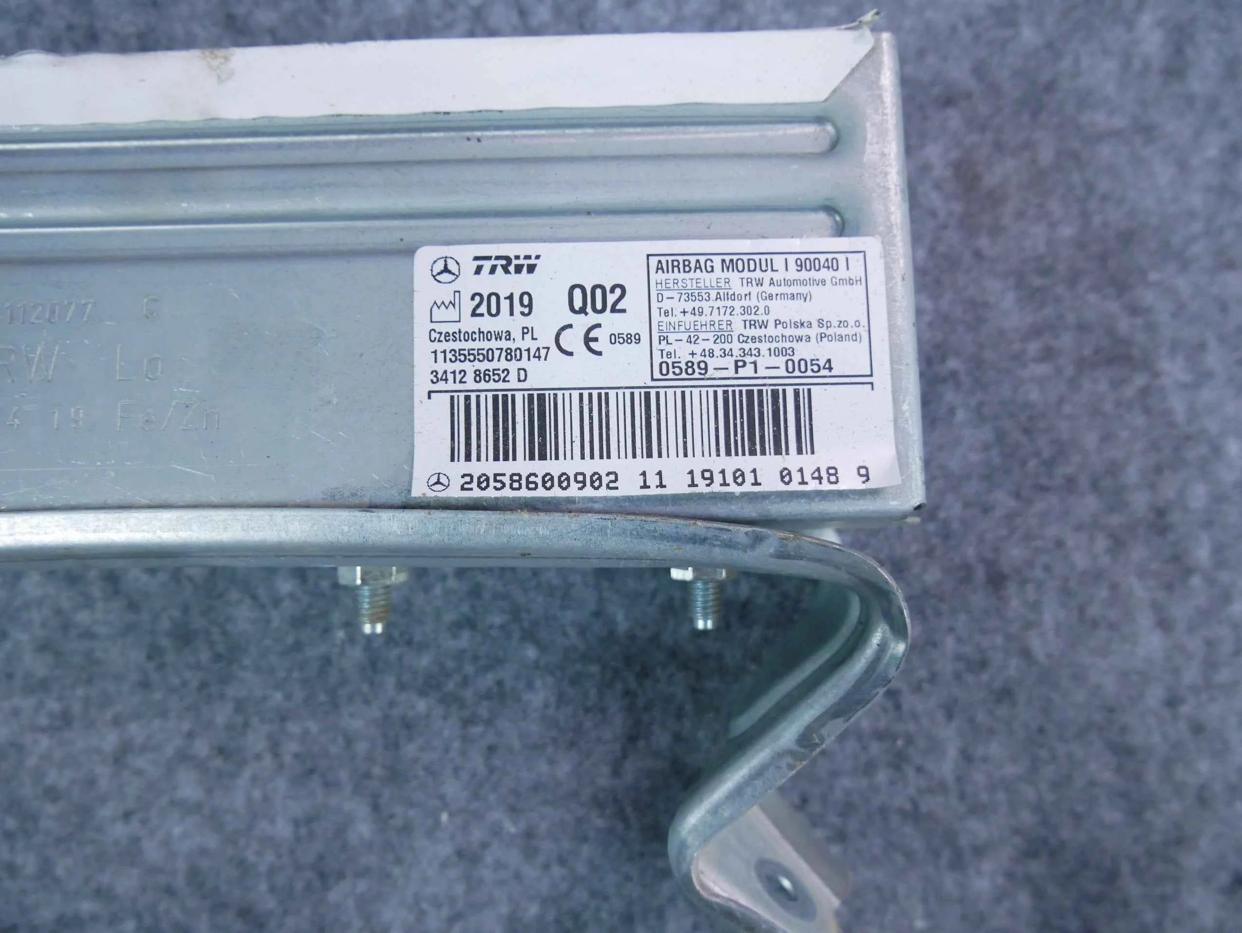 Airbag poduszka fotela tył prawa 2058600902 Mercedes C-klasa W205