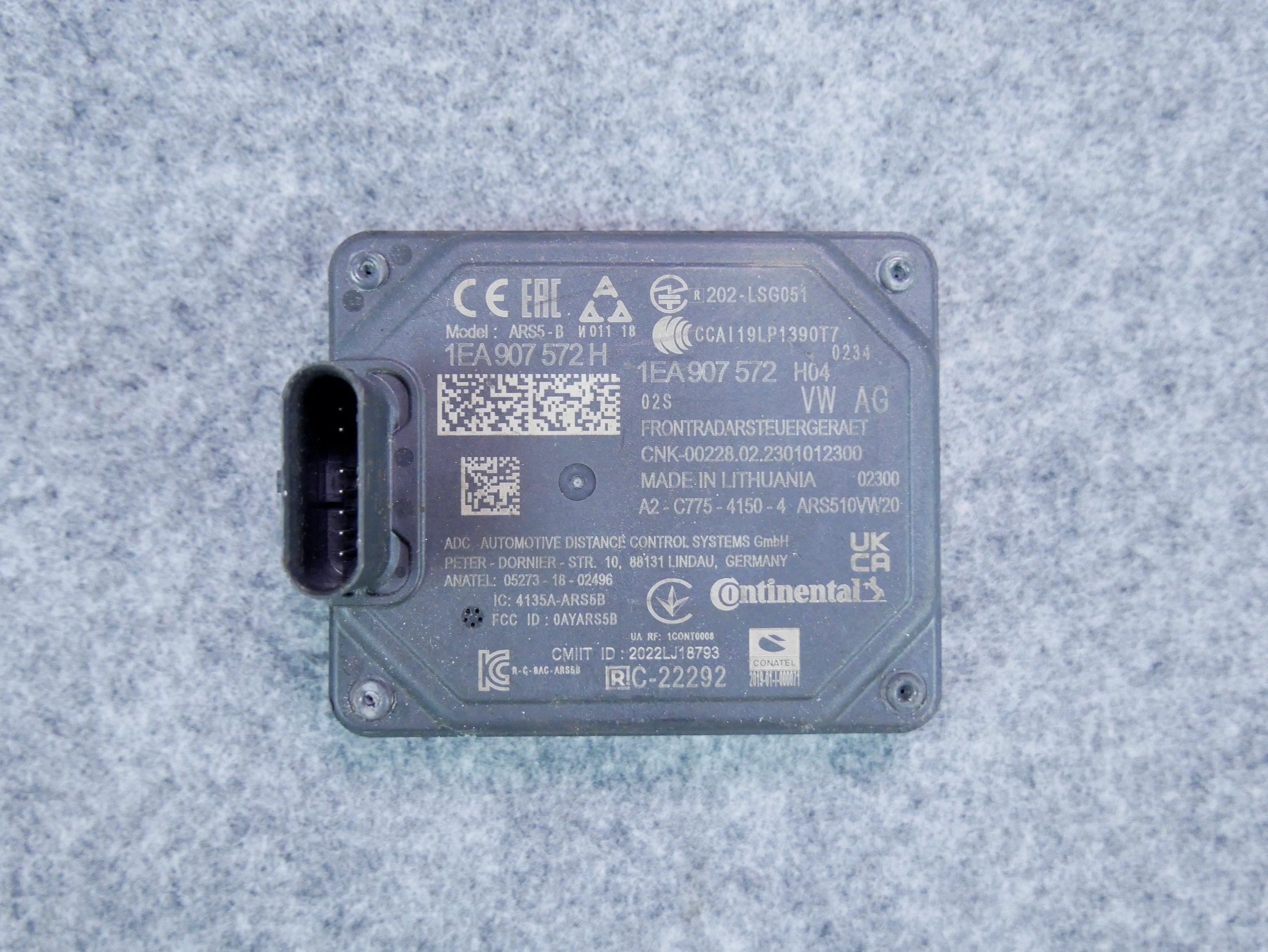RADAR ACC DISTRONIC VW ID.3 ID.4 ID.5 AUDI Q4 ENYAQ 1EA907572H