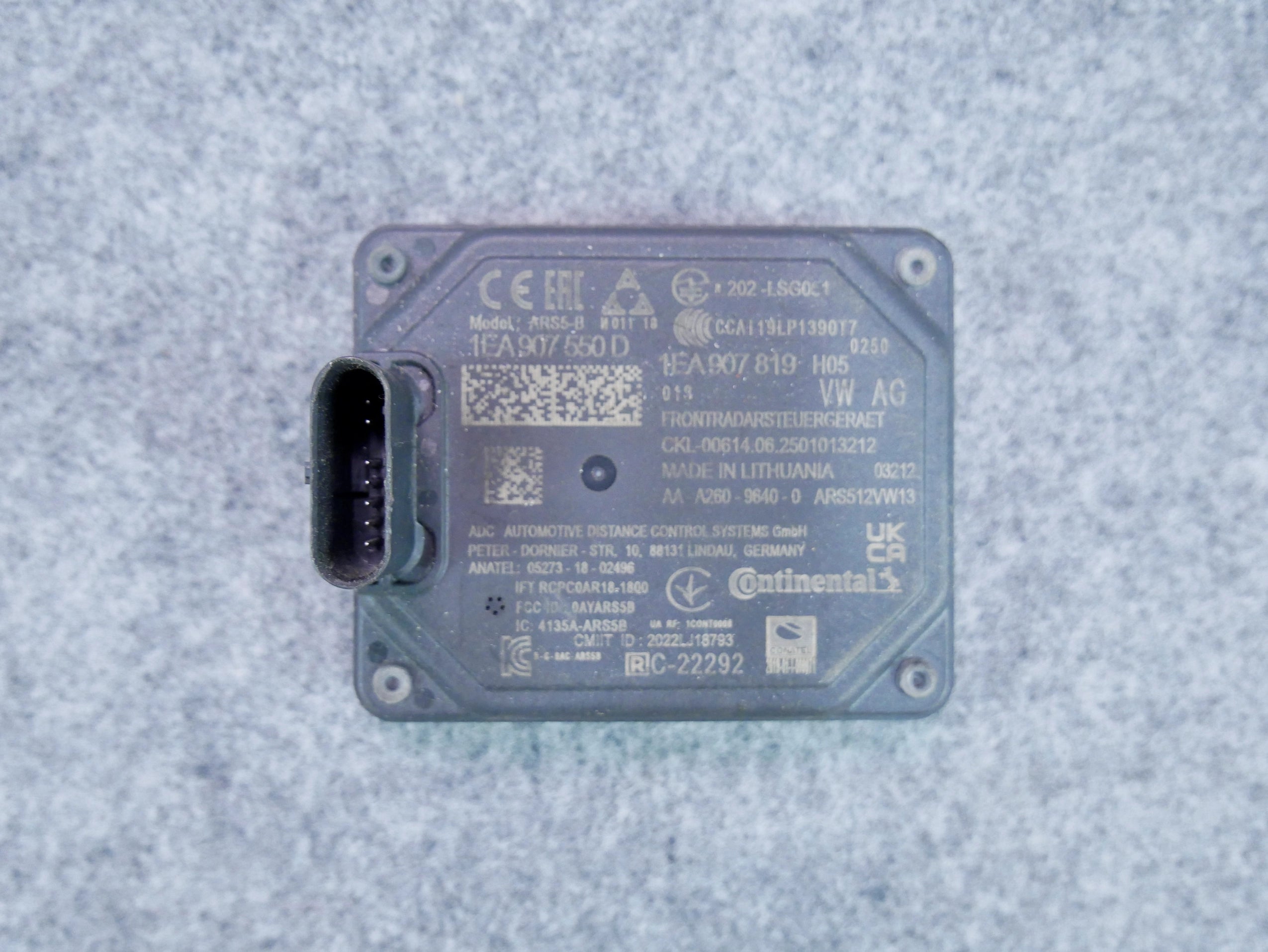 RADAR ACC DISTRONIC VW ID.3 ID.4 ID.5 AUDI Q4 ENYAQ 1EA907550D