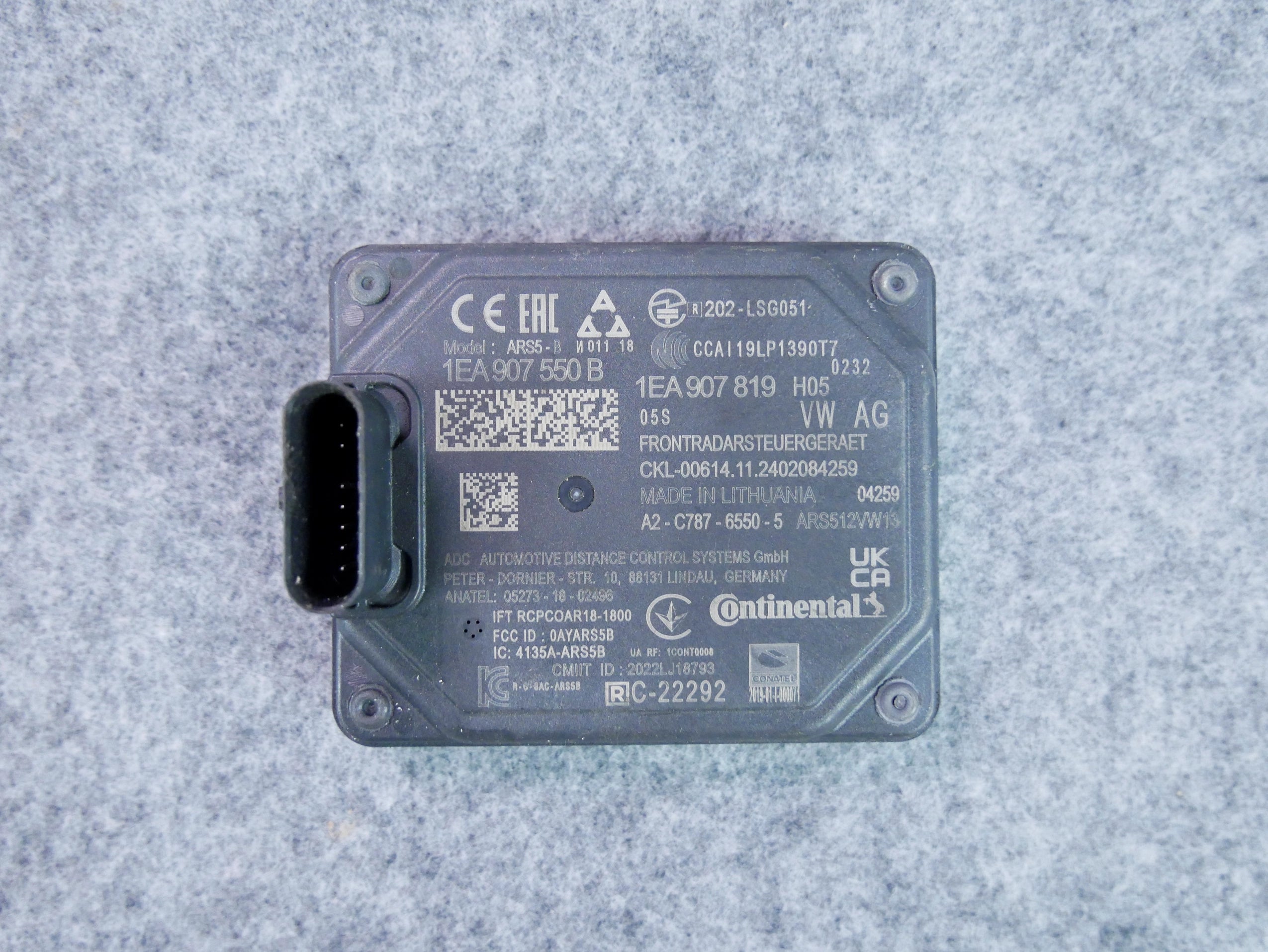 RADAR ACC DISTRONIC VW ID.3 ID.4 ID.5 AUDI Q4 ENYAQ 1EA907550B