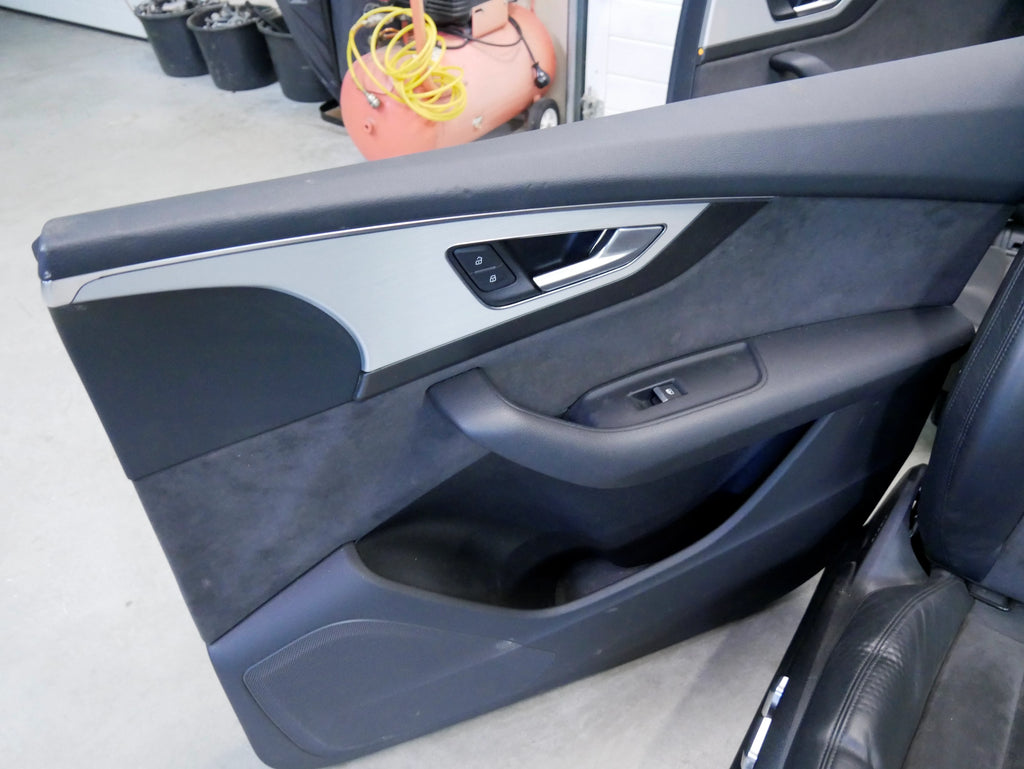 Fotele Boczki Komplet Alcantara Skóra Audi Q7 4M Wnętrze Siedzenia Kanapa