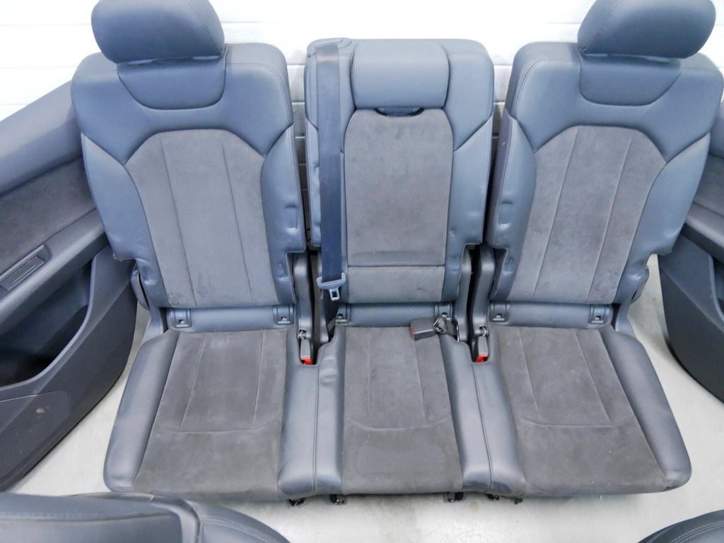 Fotele Boczki Komplet Alcantara Skóra Audi Q7 4M Wnętrze Siedzenia Kanapa