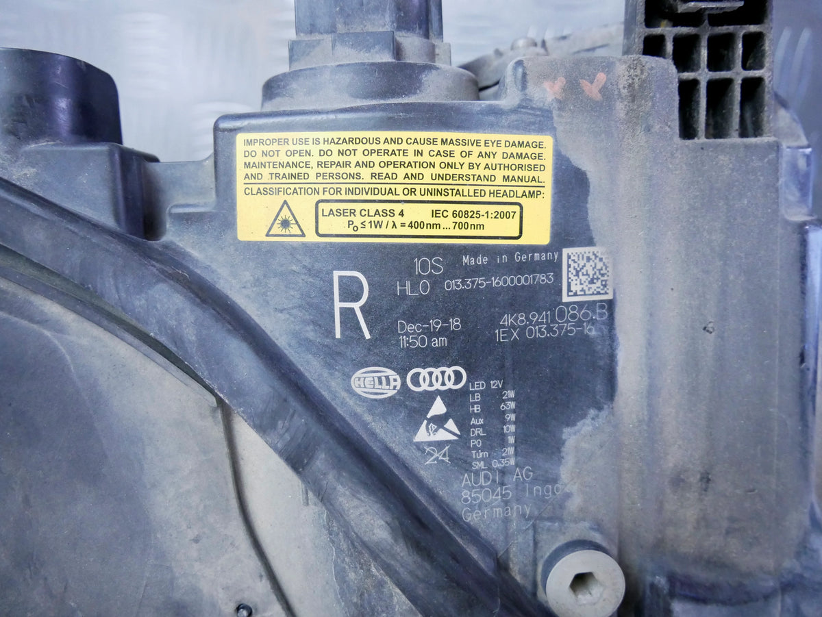 Reflektor Prawy Laser LED 4K8941086B Audi A7 S7 RS7 4K HD Matrix USA OE