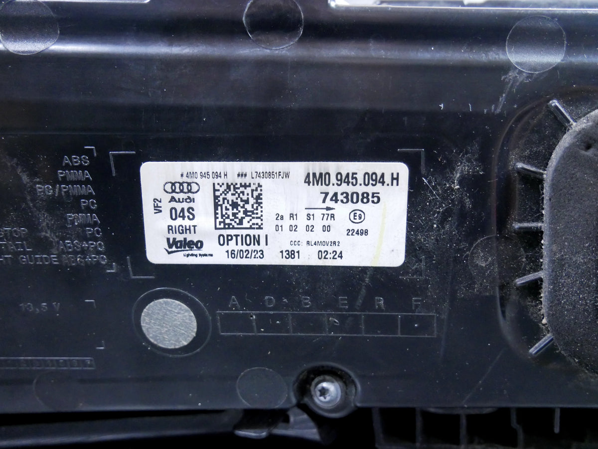 Lampa Tył Prawa Klapa LED 4M0945094H Audi Q7 4M LCI Lift Oryginał OEM OE