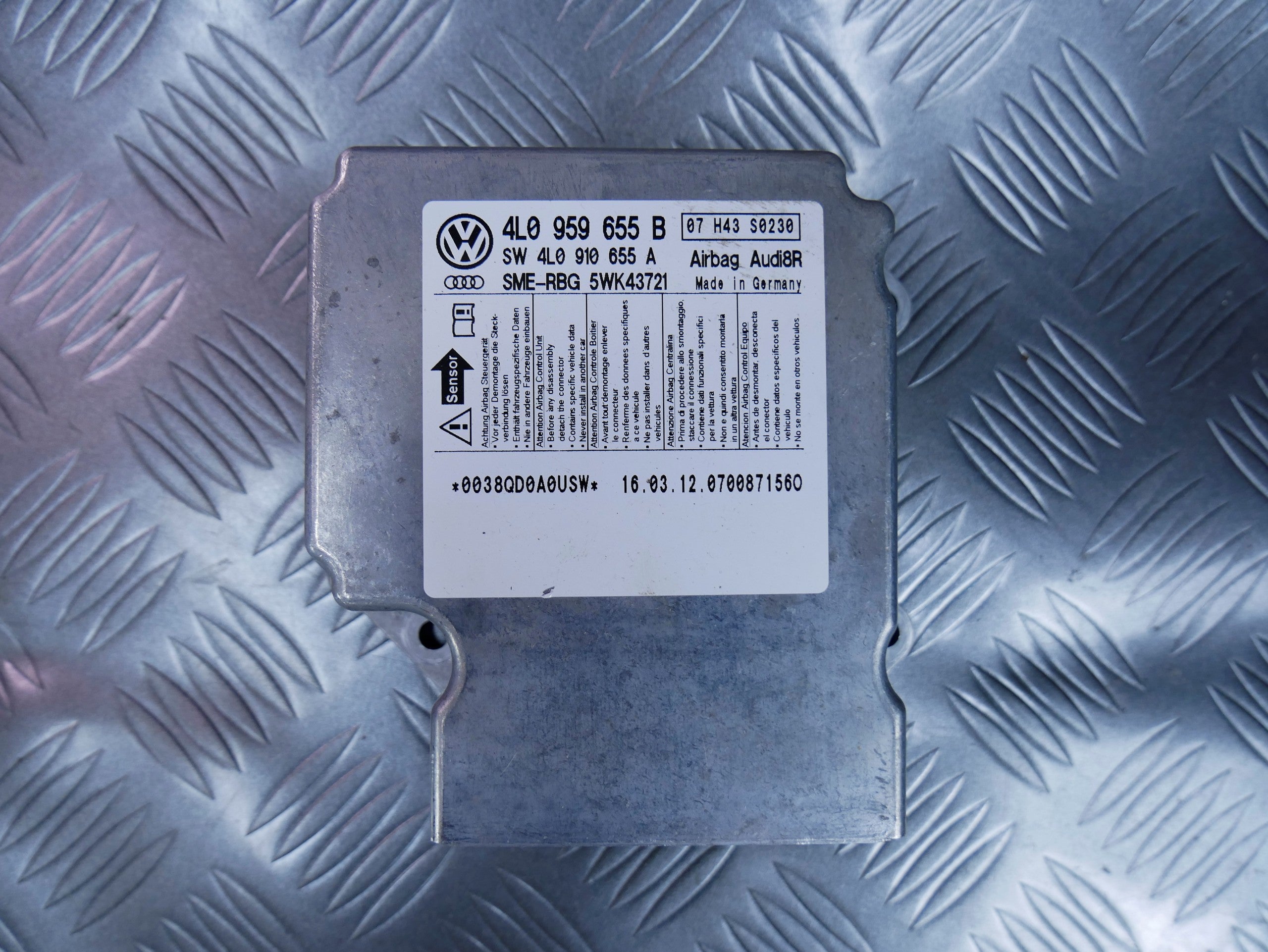 Moduł sterownik sensor pduszek airbag 4L0959655B AUDI Q7 4L LIFT