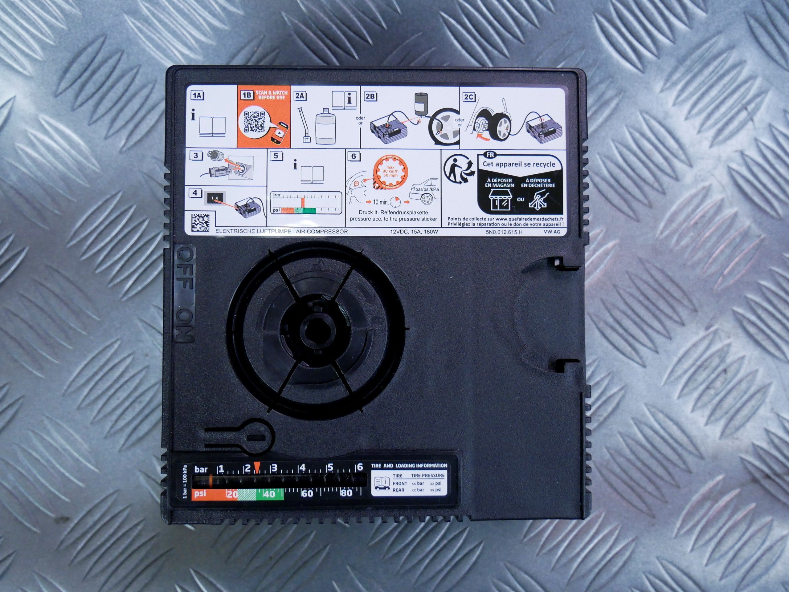 Oryginalny kompresor pompka do kół 12V 5N0012615H VW CADDY V